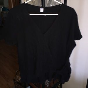 Old Navy Black Crisscross Blouse